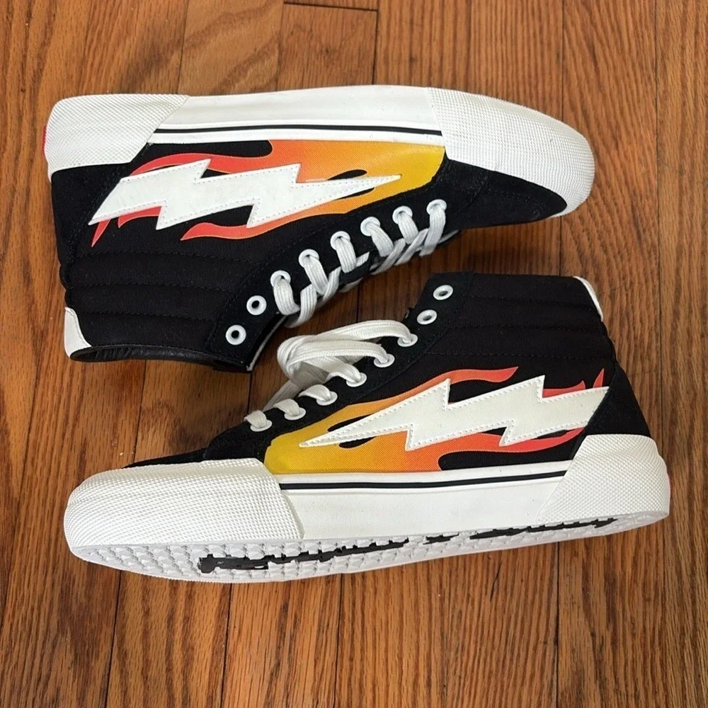 Revenge x Storm Vol 2 High Top‎ Black Flame Lightning Bolt Sneakers Men's 8 NWOB